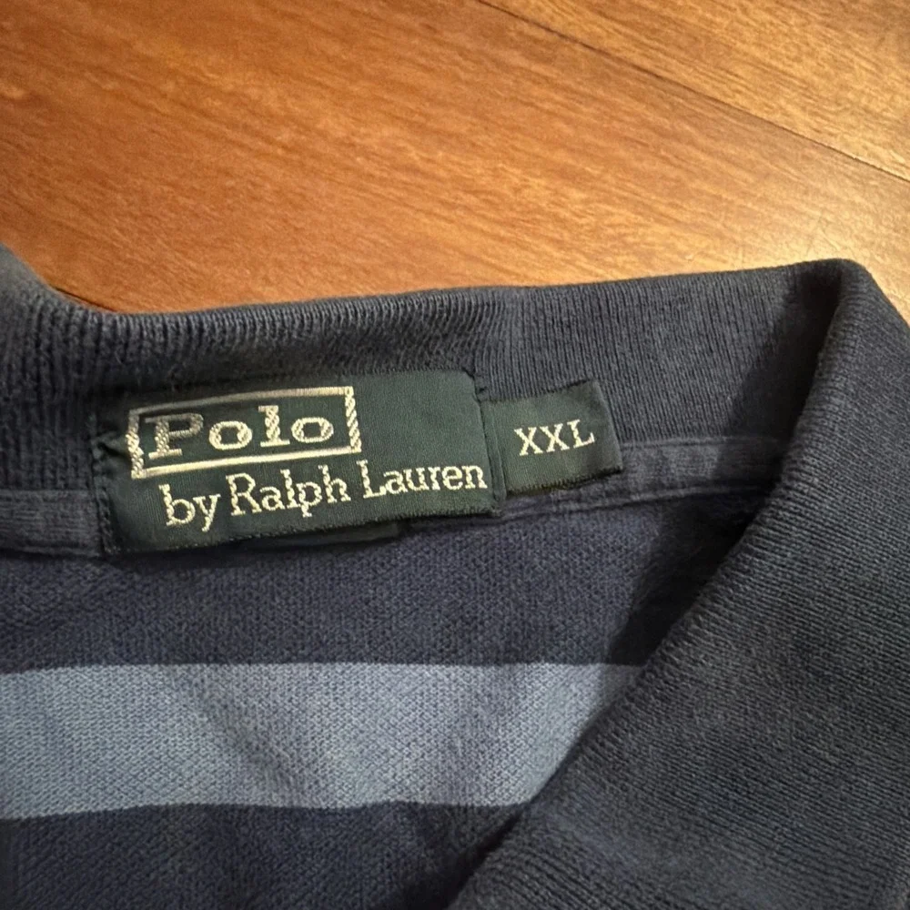 Polo Ralph Lauren Blue Big Stripes XXL Collared Shirt Men's White Pony
